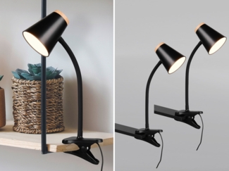 2er SET LED Klemmleuchten Schwarz flexibel biegsam, Höhe 33cm