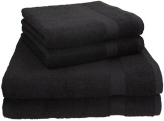 Betz 'PREMIUM' Handtuch Set, 4-tlg., 2 Handtücher und 2 Duschtücher, 100% Baumwolle, 70x140 / 50x100 cm, Graphit
