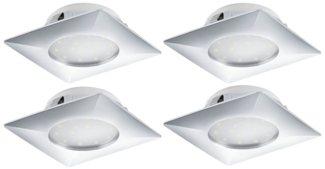 4er Set LED Decken-Einbaustrahler, chrom, Einbautiefe 12cm