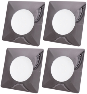 4er Set LED Decken-Einbaustrahler, chrom, Einbautiefe 12cm