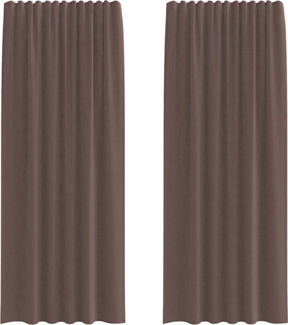 vidaXL Voile Vorhänge mit Lasche 2 Stk. Braun 4102263