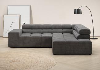 INOSIGN Ecksofa Ancona, incl. Kopfteilverstellung + 3 Zierkissen L-Form, wahlweise motorische Sitztiefenverstellung, B/T(H: 249/215/70 cm