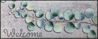 Salonloewe Fußmatte Fußabtreter klein 30x75 Eucalyptus Welcome grün, Läufer Mini, Höhe: 300 mm