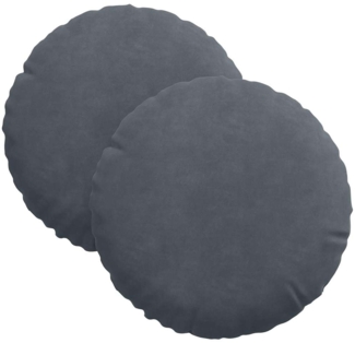 vidaXL Sitzkissen 2 Stück Dunkelgrau Ø 30 x 13 cm Samt 42014101