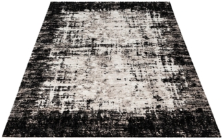 Carpetilla Designteppich Designer Wohnzimmer Teppich abstrakte Musterung modern Schwarz-Cream, Rechtetig, Höhe: 13 mm, wohnzimmer