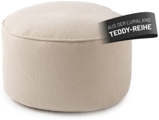 Lumaland Pouf Sitzsack Pouf Teddy 50L, Indoor-Bezug - weich waschbar - perfekt fürs moderne Zuhause