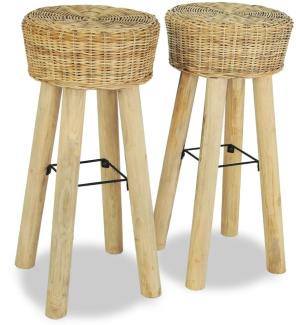 vidaXL Barhocker 2 Stk. Natur Rattan 244577