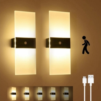 ZEUOPQ LED Wandleuchte LED-Wandleuchte wiederaufladbar mit Touch-Steuerung, dimmbar, 1-tlg, LED fest integriert, einfach zu installieren neutrales geeignet für Gänge Nachttische 5V