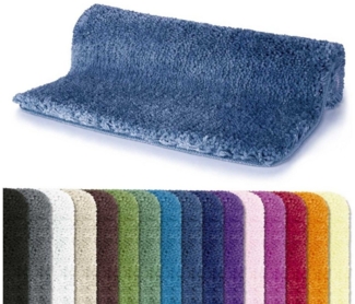 spirella Badematte HIGHLAND, Höhe 40 mm, Badteppich Hochflor, 100% Polyester Microfaser, Anti-Rutsch Beschichtung, für Fußbodenheizung geeignet, waschbar 40°, schnelltrocknend, rund