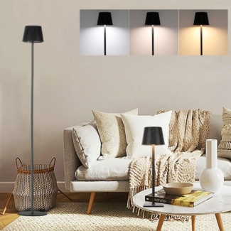 oyajia LED Tischleuchte Kabellose LED Tischlampe, Touch-Dimmen Wiederaufladbarer 8000-mAh-Akku, LED fest integriert, Kaltweiß/Naturweiß/Warmweiß, Abnehmbar Eisen Tischlampe mit USB-C,für Esszimmer Schlafzimmer Café