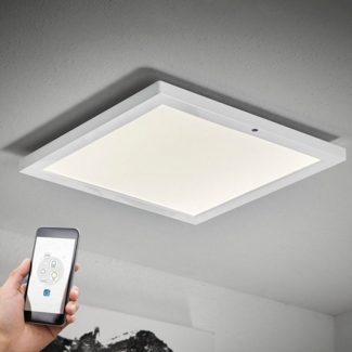 LED SmartHome Deckenleuchte per Fernbedienung und App steuerbar : Ohne Glitzereffekt : Weiß
