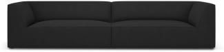 Micadoni 4-Sitzer Sofa Ruby | Bezug Black | Beinfarbe Black Plastic