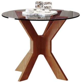 TWSOUL Couchtisch Runder Couchtisch, Glasplatte, Durchmesser 50cm (Ein Tisch), X-Struktur-Design