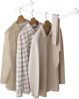 EUGAD Kleiderstange (1 St), Wand Rechteck, aus Industrierohr, 50 kg belastbar