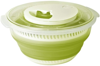 EMSA 512992 Falt-Salatschleuder Basic, 4 Liter, transparent/grün