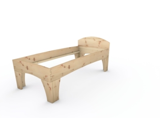 Zirbenbett Massivholzbett "Rosi" metallfrei 90 x 200 cm 58 cm mit Kopfteil