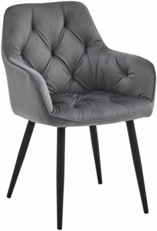 Valora LUKK Esszimmerstuhl - Dunkelgrauer Samt mit schwarzen Beinen x 1