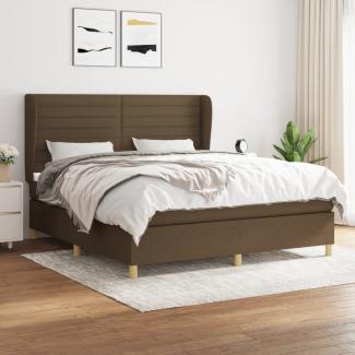 Boxspringbett mit Matratze Stoff Dunkelbraun 160 x 200 cm