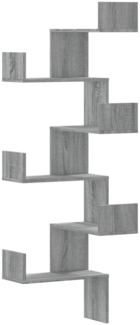 vidaXL Wand-Eckregal Grau Sonoma 45x45x147 cm Holzwerkstoff 852641