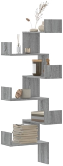 vidaXL Wand-Eckregal Grau Sonoma 45x45x147 cm Holzwerkstoff 852641