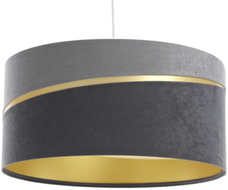 BPS Koncept 01A-081-40 Hängeleuchte SWING Velourss auf PVC-Basis grau, gold 1xE27 60W H:102 Ø40cm dimmbar