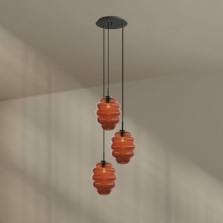 s.luce Echos Galerieleuchte 3-flammig Ø 40cm Baldachin Ø 25cm Braun, Schwarz