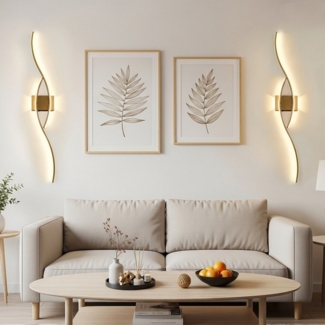 MUPOO LED Wandleuchte LED Wandleuchte Innen,Modern Wandlampe Dimmbare Wandbeleuchtung, LED fest integriert, mit Fernbedienung & Touch Steuerung,Timer,für Schlafzimmer,Wohnzimmer