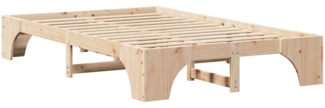 vidaXL Bettrahmen Natur 135 x 190 cm Massives Kiefernholz 872953