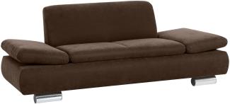 Sofa 2-Sitzer Kaye Bezug Veloursstoff Metallfuß verchromt / braun 23123