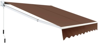 COSTWAY Gelenkarmmarkise mit Aluminiumrahmen und -kurbel, 2,5 x 2m