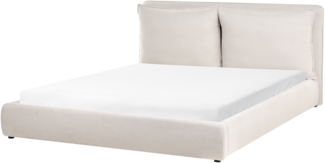 Bett mit Lattenrost Stoff BAJONNA 180x200 cm Beige