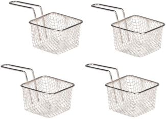 Spetebo Servierschale Edelstahl Mini Frittierkorb Pommesschale 4er Set, Edelstahl, (Set, 4-tlg), Metall Servierkorb für Fingerfood
