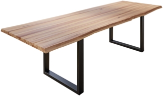 Esstisch Baumkante massiv Buche wildbuche 240x100 mattschwarz Roman 526728
