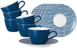 Seltmann Weiden Life Fashion Kaffeetasse mit Untertasse 6er Set - Classic Blue