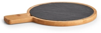 Neuetischkultur Schneidebrett Schneide-und Servierbrett mit Griff Holz, Schiefer, Holz, Schiefer, (Stück, 1-St, 1 Schneidebrett), Servierplatte Küchenbrett