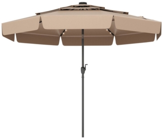 COSTWAY Sonnenschirm, LxB: 300x300 cm, mit LED-Beleuchtung, 3-stöckiger Dach