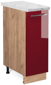 Apothekerschrank Fame-Line Bordeaux Hochglanz 30 cm , AP Marmor Vicco