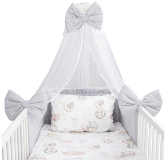 Amilian Babybettwäsche Kinderbettwäsche 100x135 Set - Kissenbezug 40x60 - Himmel, Chiffonhimmel, 7 teilig