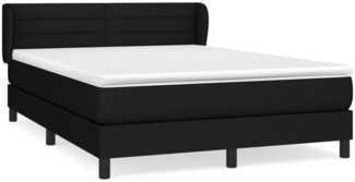 vidaXL Boxspringbett mit Matratze Schwarz 140x200 cm Stoff 3126327