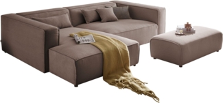 LeGer Home by Lena Gercke Ecksofa PIARA XXL, L-Form, Schlaffunktion, Cord, Leinenoptik o. Strukturstoff, Hocker stellbar zum Schlafsofa (Krokodilverbinder), tiefe Sitzfläche