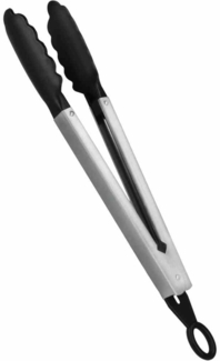 Metaltex Grillzange, hitzebeständig bis 210 °C, Edelstahl/Nylon, Schwarz, 30 cm