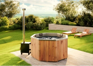 FinnTherm Badefass Kopenhagen "Spa Edition" aus Holz in Grau
