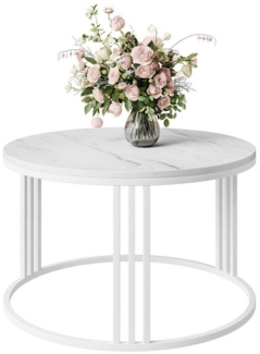 Lookway Couchtisch LORI LEVANTO mit weißem und schwarzem Gestell (1x Couchtisch), Durchmesser: ⌀70 cm