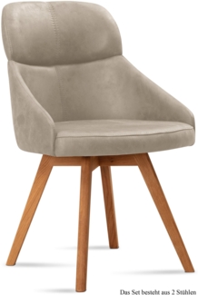 Esszimmerstuhl (2er-Set) Donna 52 x 82 x 63 Eiche geölt/Natur