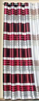 Weckbrodt Vorhang Lotta, Ösen (1 St), blickdicht, blickdicht mit transparenten Organza-Streifen,glänzend, Gardine, Store