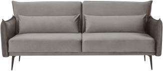 3-Sitzer Sofa Samt Grau Couch Relaxsofa Wohnzimmer Möbel Lounge