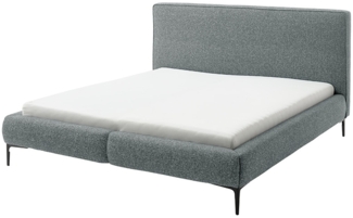 Polsterbett >Valparaiso< Liegefläche 140x200 in Blaugrau - 176x122x235 (BxHxT)