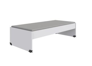 Bett >NORDERNEY< Liegefläche 90x200 cm, in WEISS - 96 x 51 x 204 cm (BxHxT)
