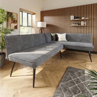 HAUSS SPOLE Sofa Terry Velvet Sofa, Metall Sofa Beine, verstellbare Füße, grau, Modernes Terry Velvet Sofa mit ergonomischer Rückenlehne & verstellbaren Metallfüßen – Perfekt für Wohnzimmer, Esszimmer & gemütliche Familienmomente in Grau 2 Teile, mit R...