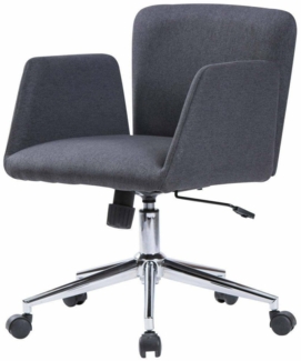 Dmora - Stuhl mit Rädern Albury, Sessel mit Armlehnen, Ergonomischer Bürositz, 54x55h65/84 cm, Grau
